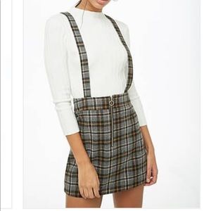 Plaid overall skirt